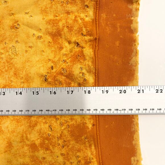 NWOT COTTON CITIZEN Hoodie L Orange Yellow Acid-Wash Tie-Dye Distress Long-Slev - Picture 12 of 13